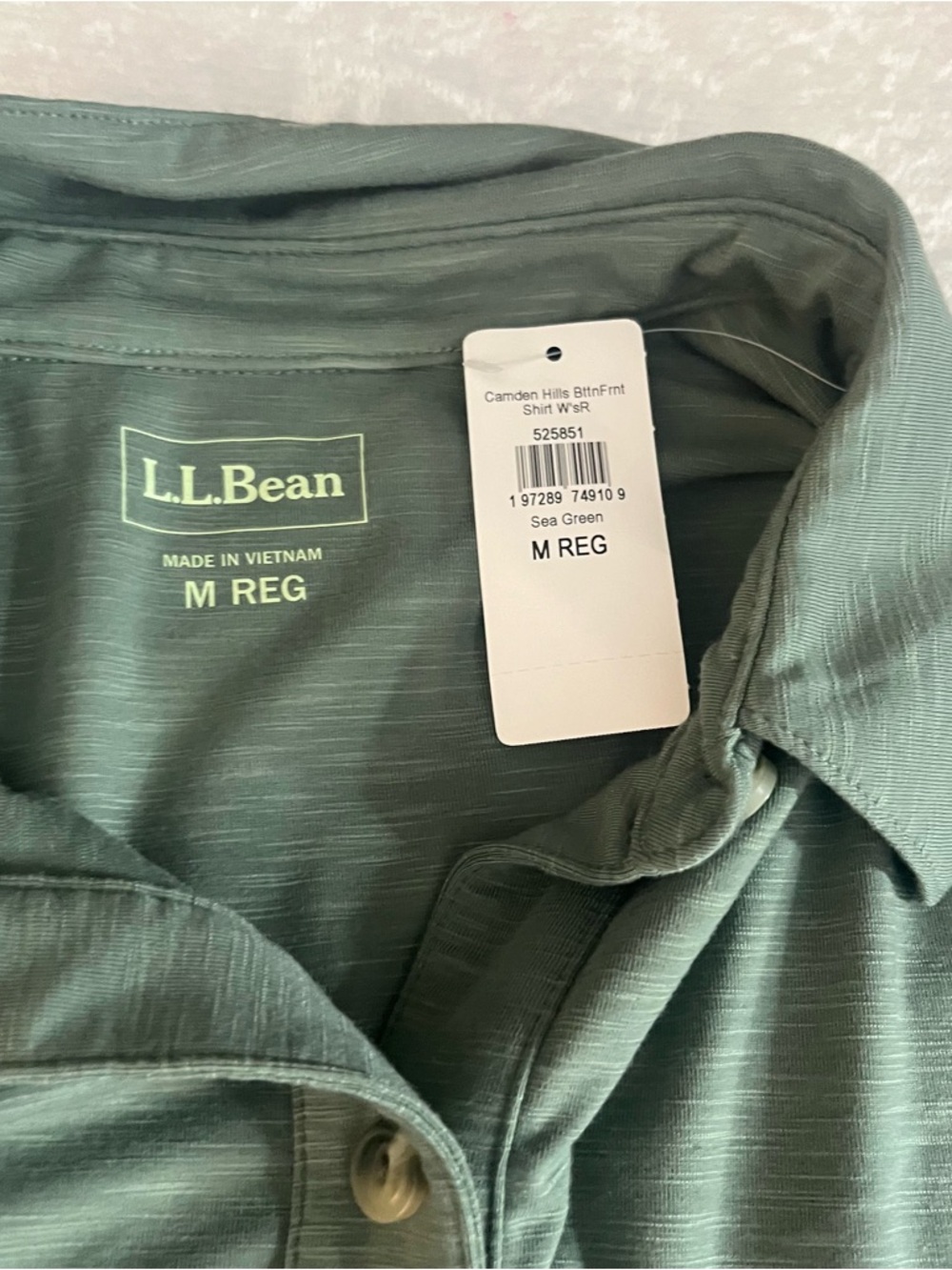 L.L Bean Women’s Camden Sage Green Button-Front Collar Shirt Sz M~NWT - Picture 3 of 12